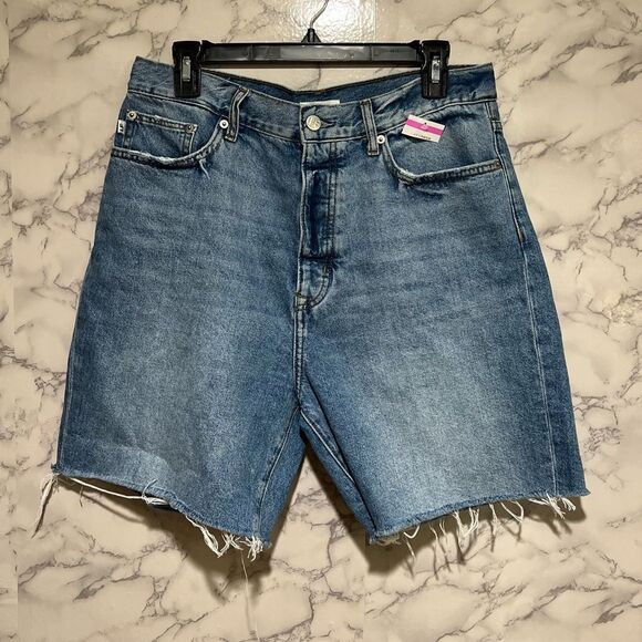 Lovers + Friends Devon High Waist Denim Cutoff Shorts in Islandia - Picture 3 of 12